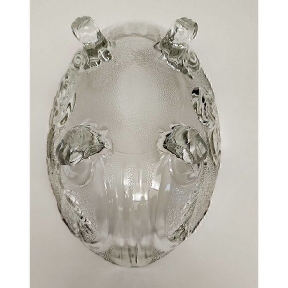 Vintage Lombardi Gold Trim by Jeannette Glass Company 10" 4 Toed Footed Bowl - Picture 5 of 7